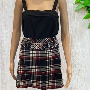 I.L.U. -- Mini Skirt, Red/Black/White Plaid with Rear Zip